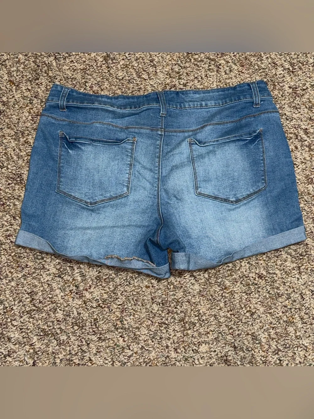 Women's size 16‎ shorts Blue Denim Rolled-Hem Shorts